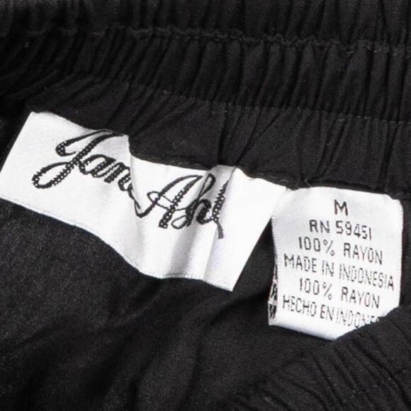 Jane Ashley Maxi Skirt M Womens NEW Eyelet Black Elastic Waist Rayon - Picture 5 of 6